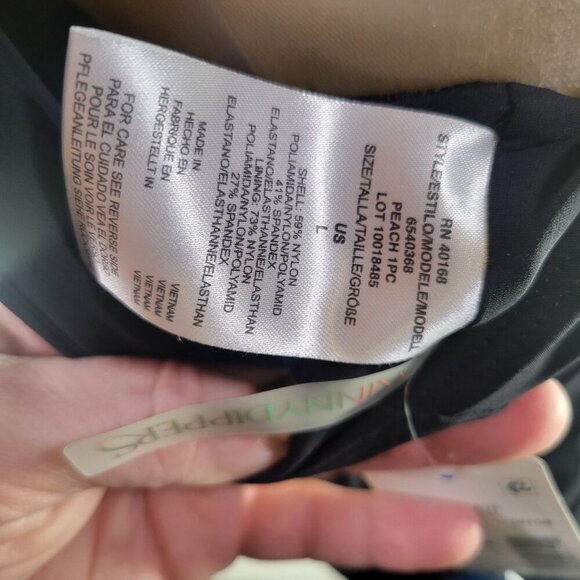 Skinny Dippers Women Black Tie Front Criss-Cross One-Piece Swimsuit Size L - Picture 4 of 7